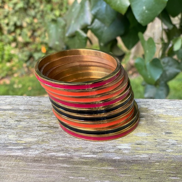 Colorful stackable gold bracelets - Picture 3 of 4